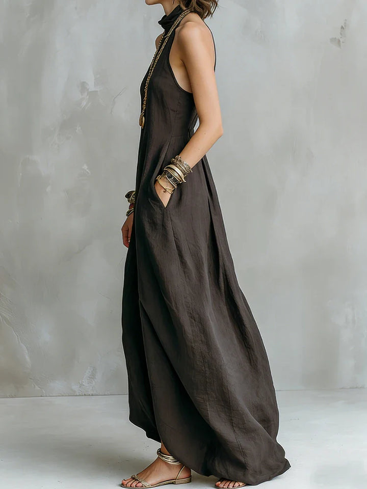 Brenna Halter Flowy Maxi Dress
