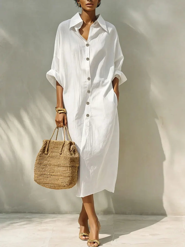 Kathleen Button Front Midi Dress
