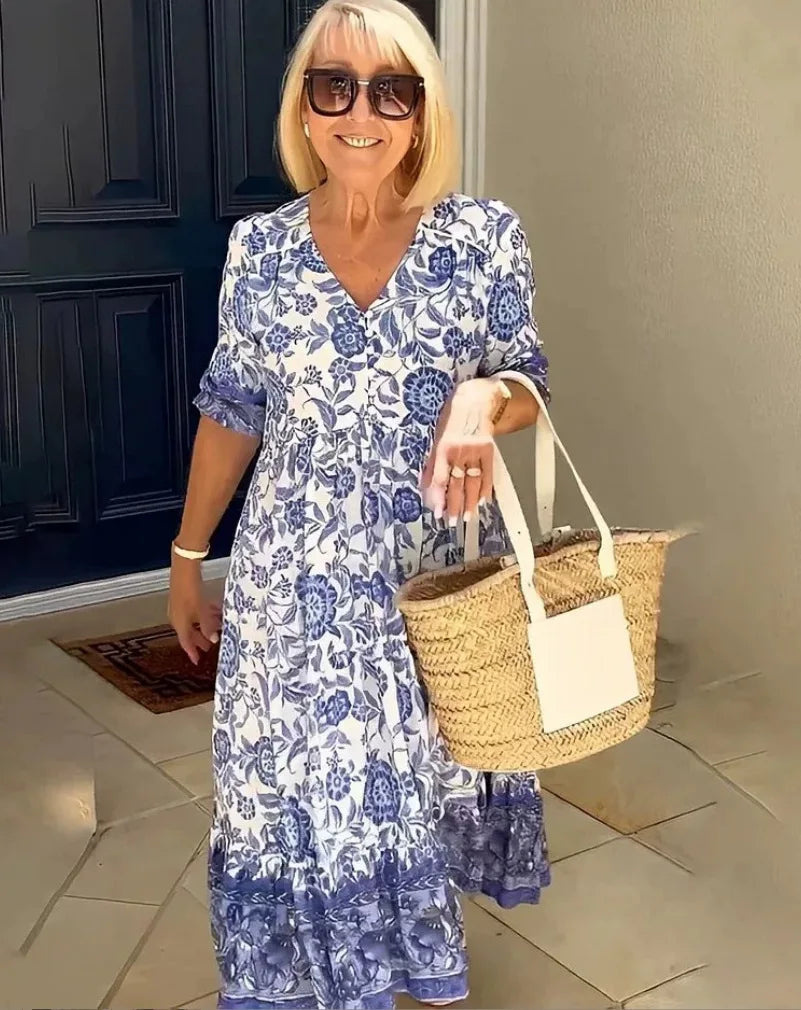 Milenae Floral Tie Dye Maxi Dress