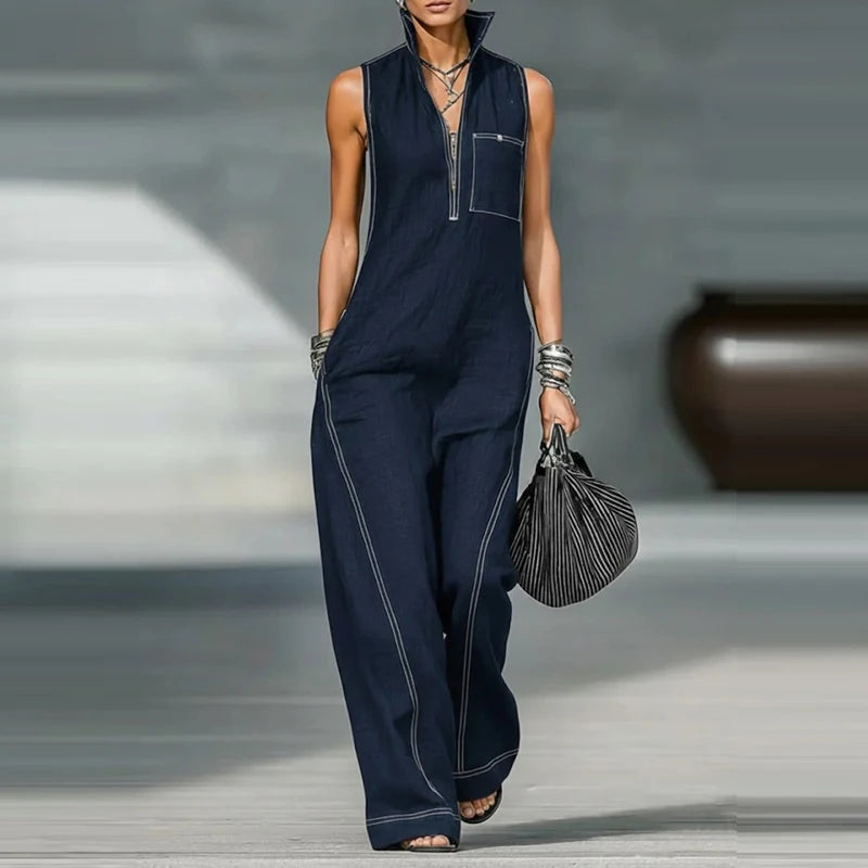 Brenda Sleeveless Wide Leg Jumpsuit