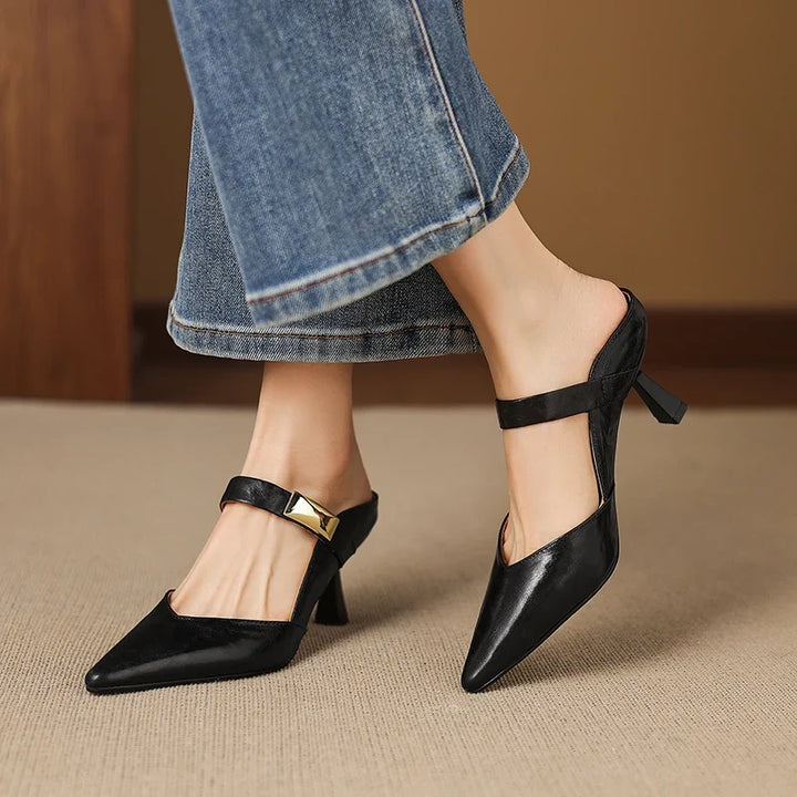 Savanna Genuine Leather Kitten Heel