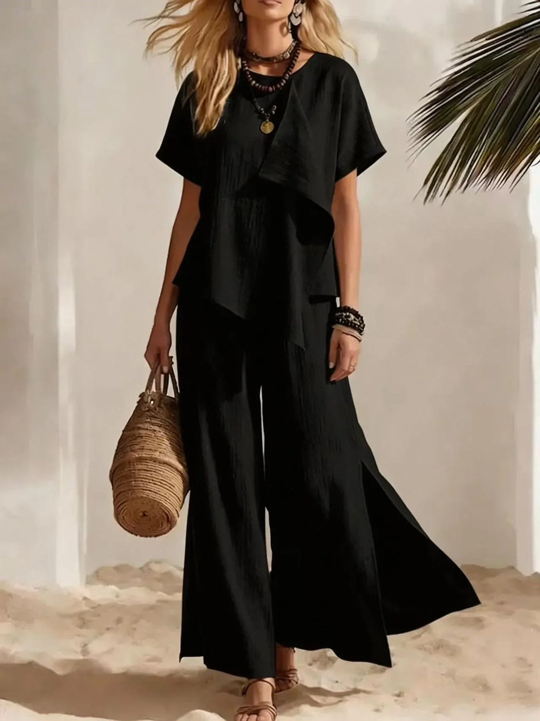 Dorinda Asymmetrical Two-Piece Set