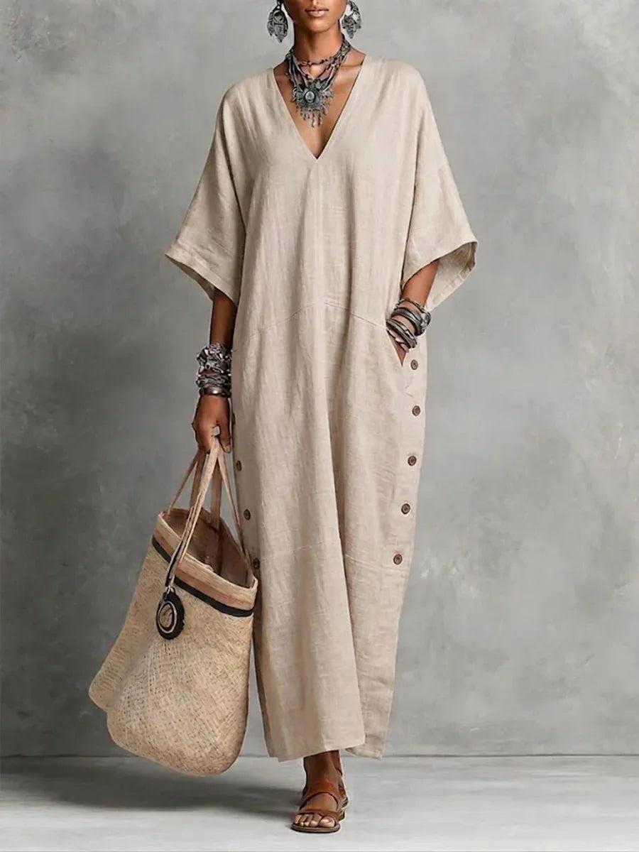 Marielle Relaxed V Neck Maxi Dress