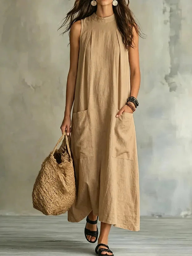 Sofia Sleeveless Pocket Maxi Dress
