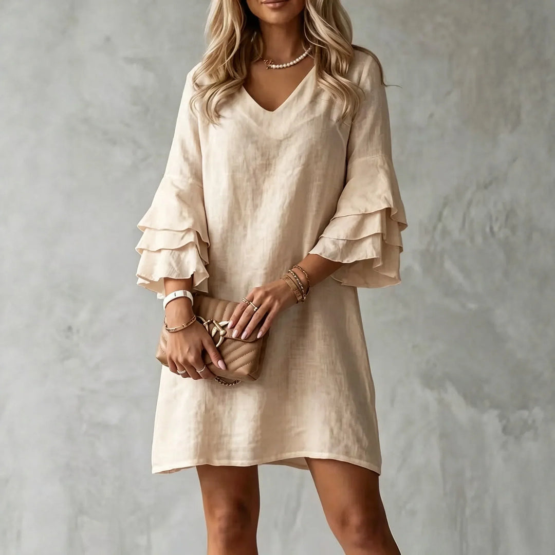 Carmen Ruffle Sleeve Mini Dress