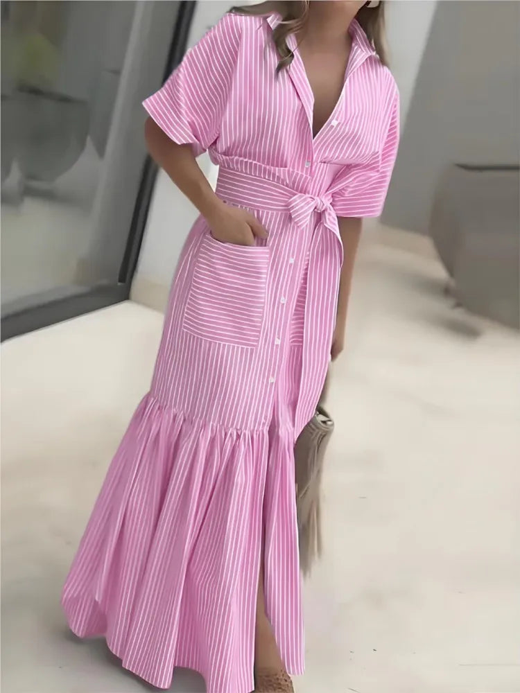 Yasmin Striped Pocket Maxi Dress