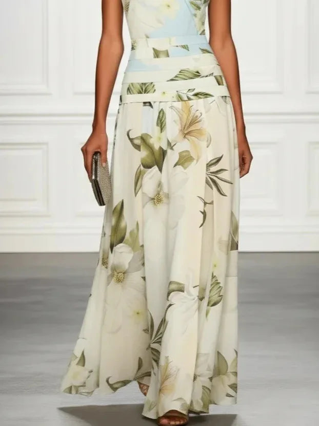 Elenora Floral Belted Maxi Dress