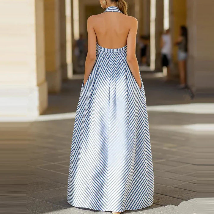 Rosina Flowy Chic Striped Long Dress