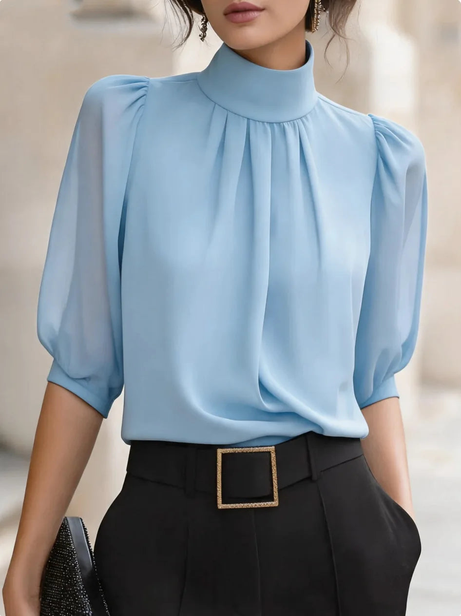 Everly Pleated Chiffon Blouse