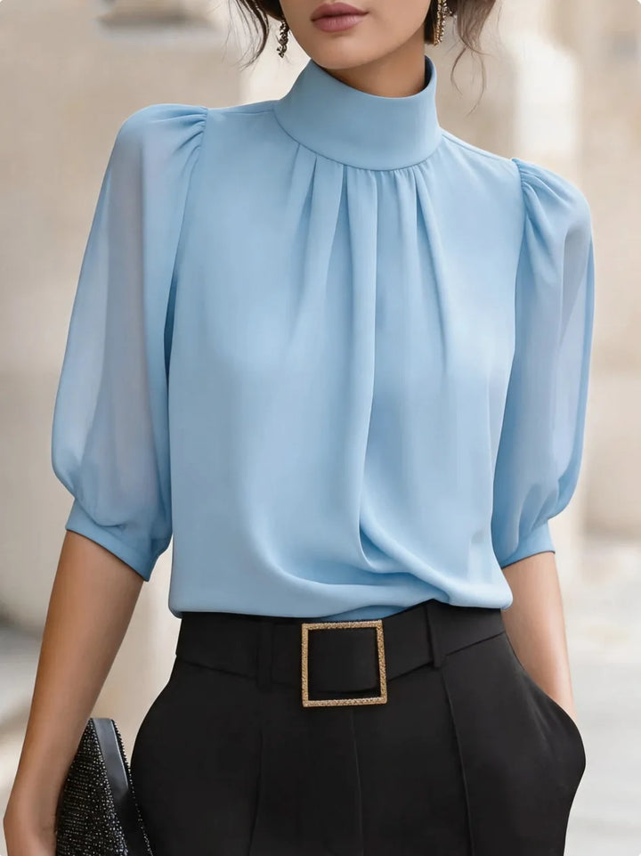 Everly Pleated Chiffon Blouse