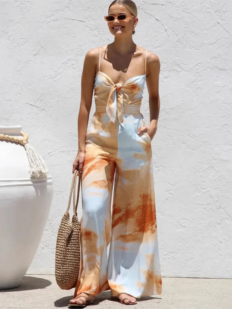 Lillian Printed Wide Leg Jumpsuit
