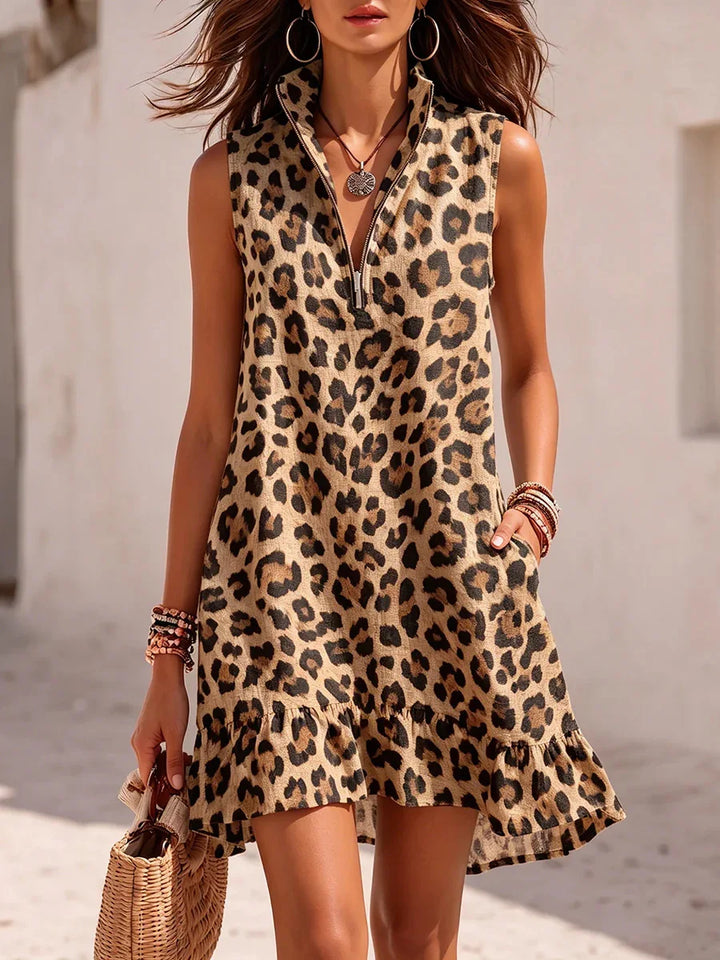 Sophie Leopard Print Mini Dress