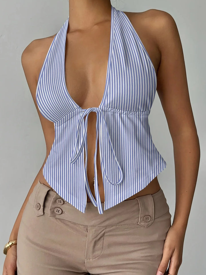 Genelle Striped Halter Top