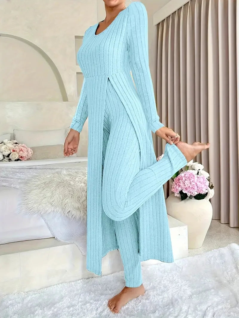 Soraya Ribbed Lounge Two Piece Set