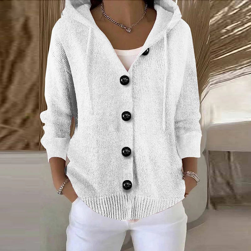Elara Drawstring Hood Cardigan