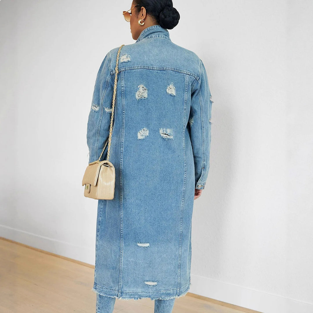 Halcyon Distressed Denim Trench