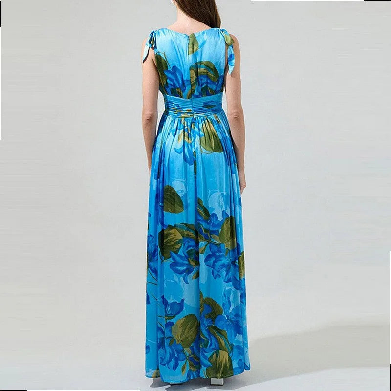 Dulcie Bohemian Floral V Neck Maxi Dress