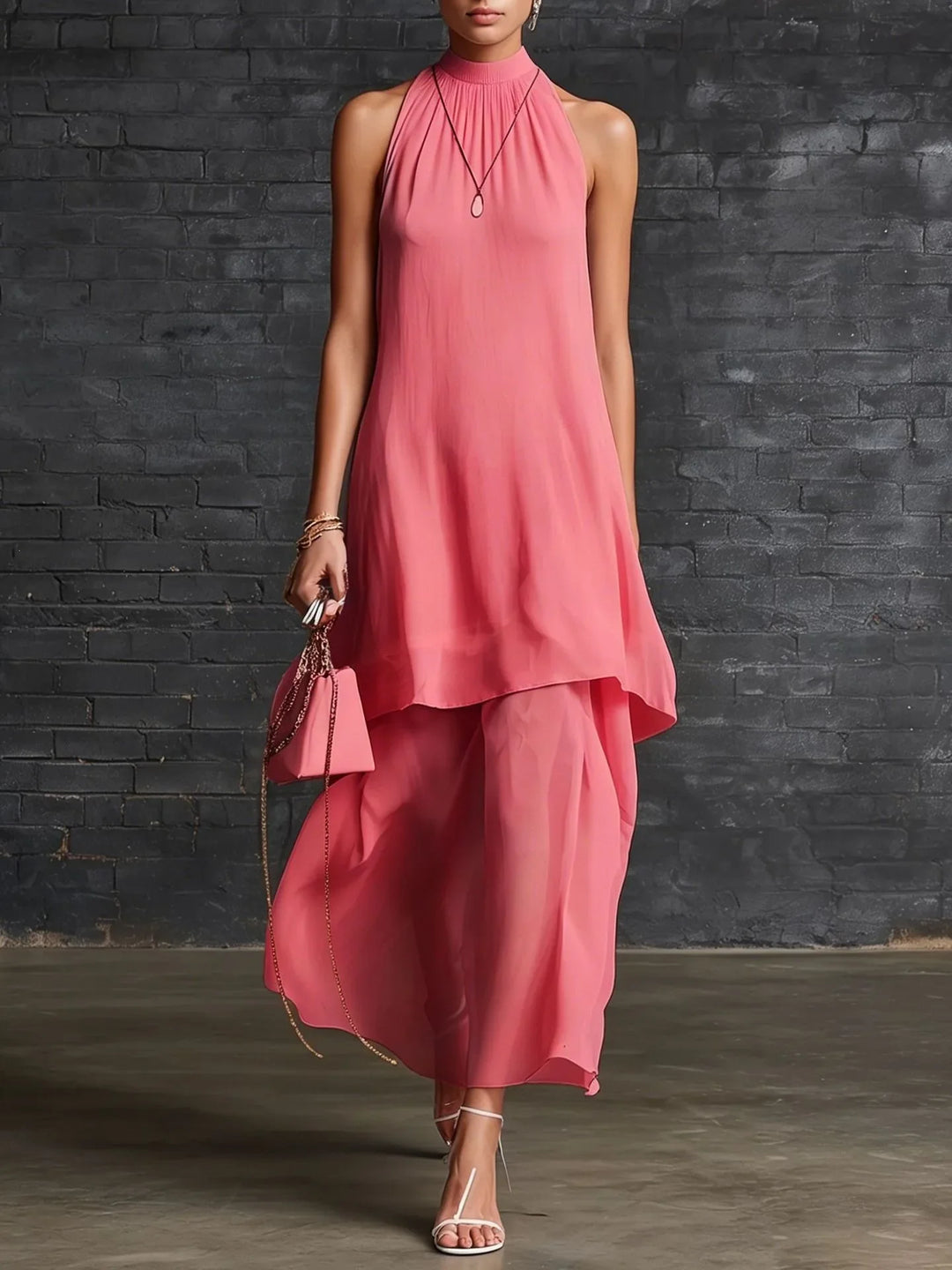 Soriana Elegant Layered Chiffon Wedding Guest Dress
