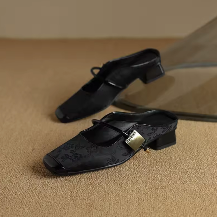 Marlene Leather Mule Heels