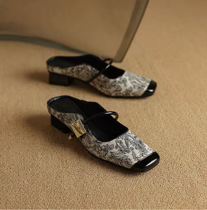 Marlene Leather Mule Heels