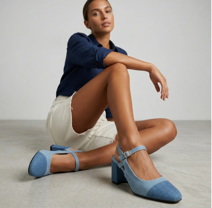 Linnea Orthopedic Chunky Heel Slingback Pumps