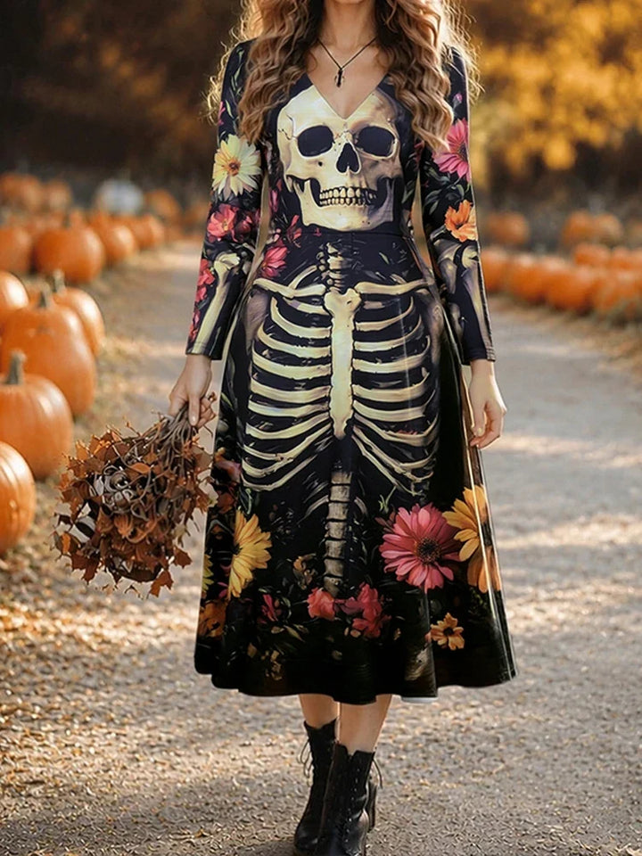 Calla Skull Print Maxi Dress