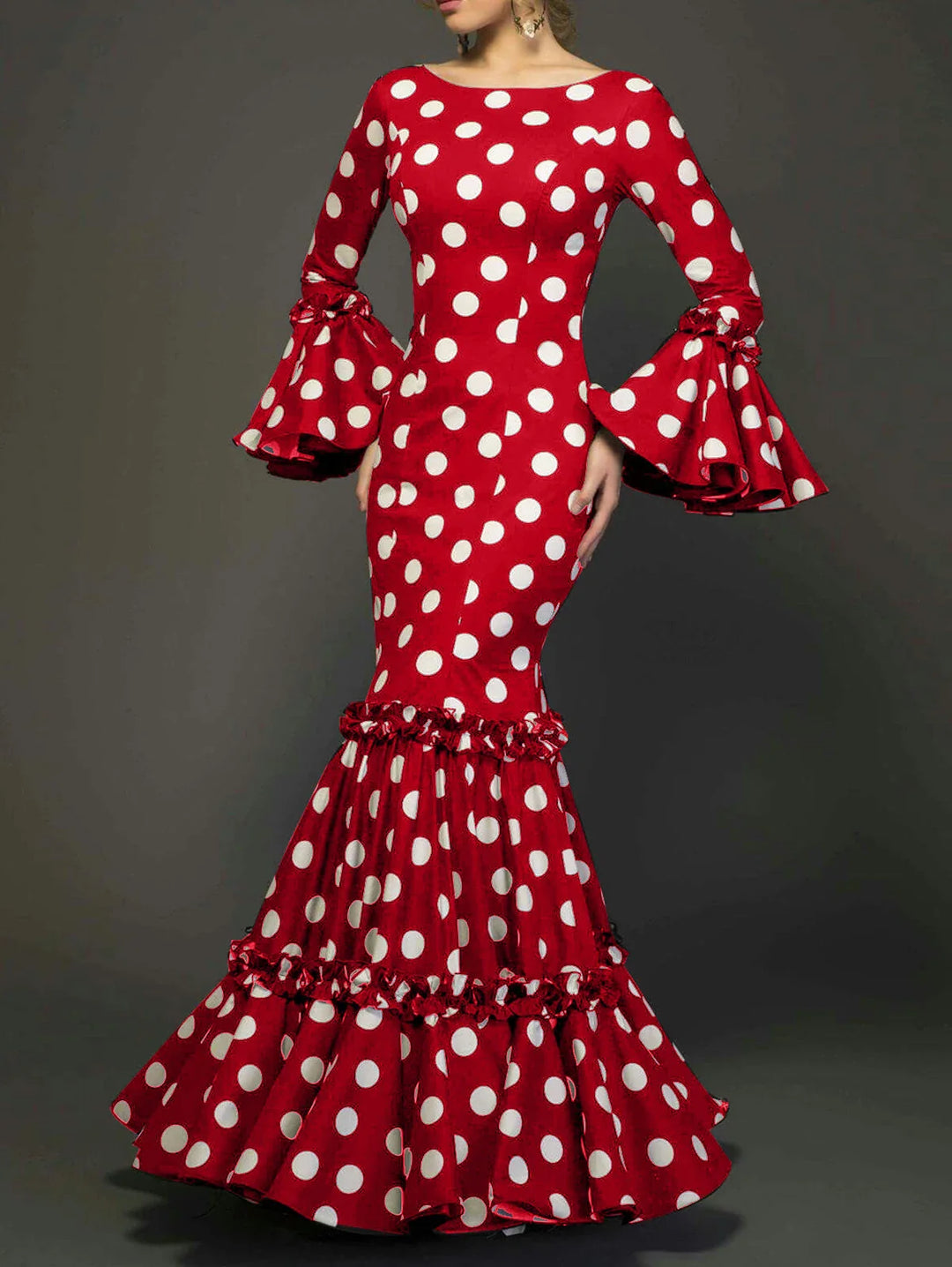 Roselle Polka Dot Wedding Guest Midi Dress