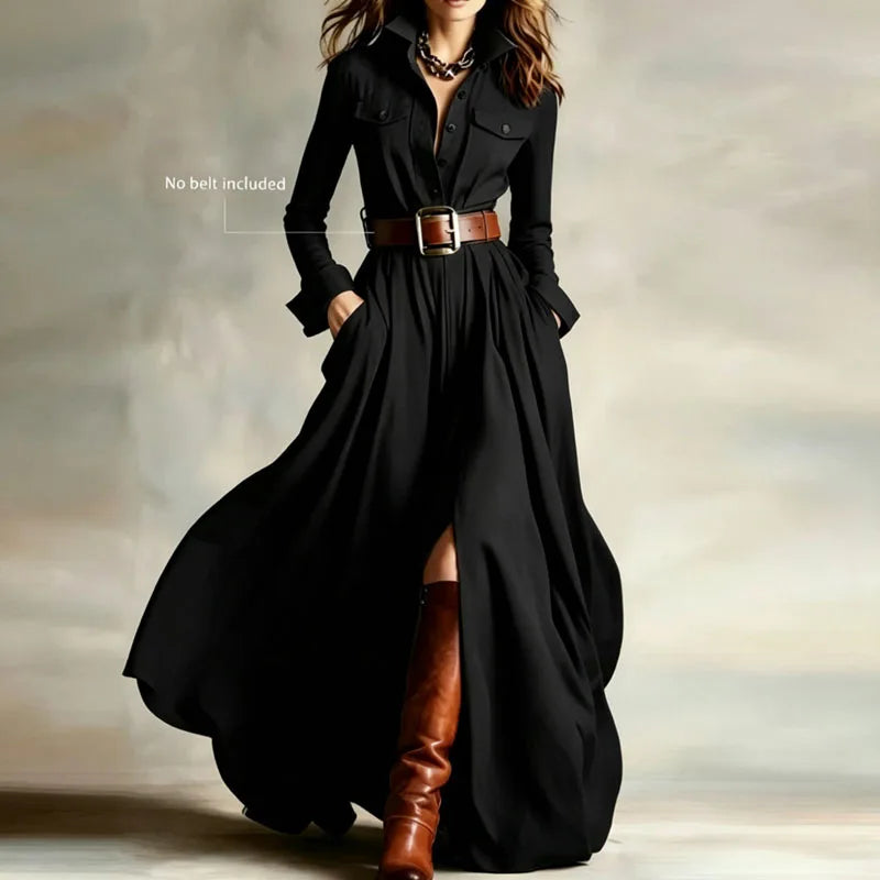 Amelia Button Front Maxi Dress