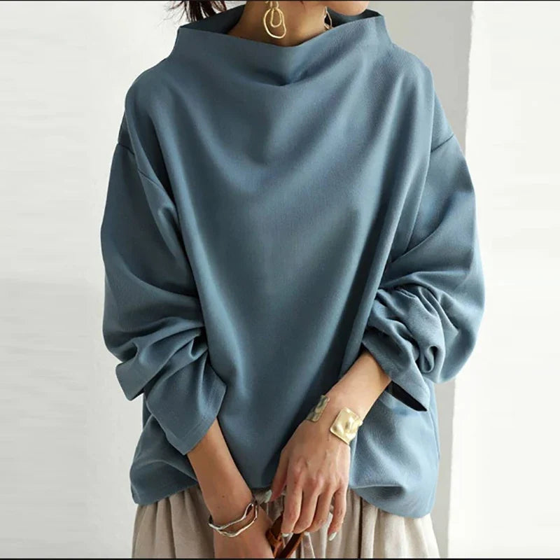 Joyce Draped High Neck Blouse