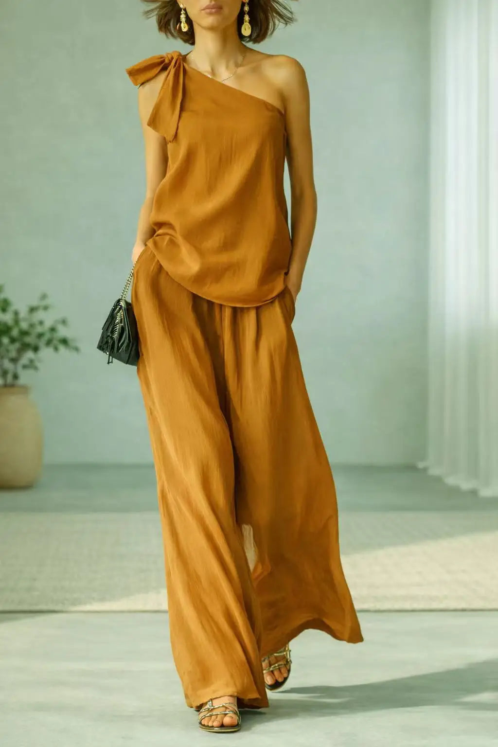 Zinnia One Shoulder Two Piece Set