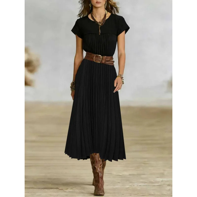 Tristana Elegant Pleated Maxi Dress