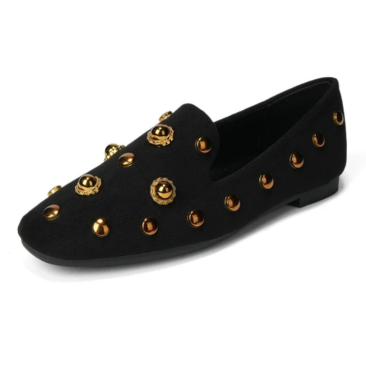 Freya Studded Suede Loafers