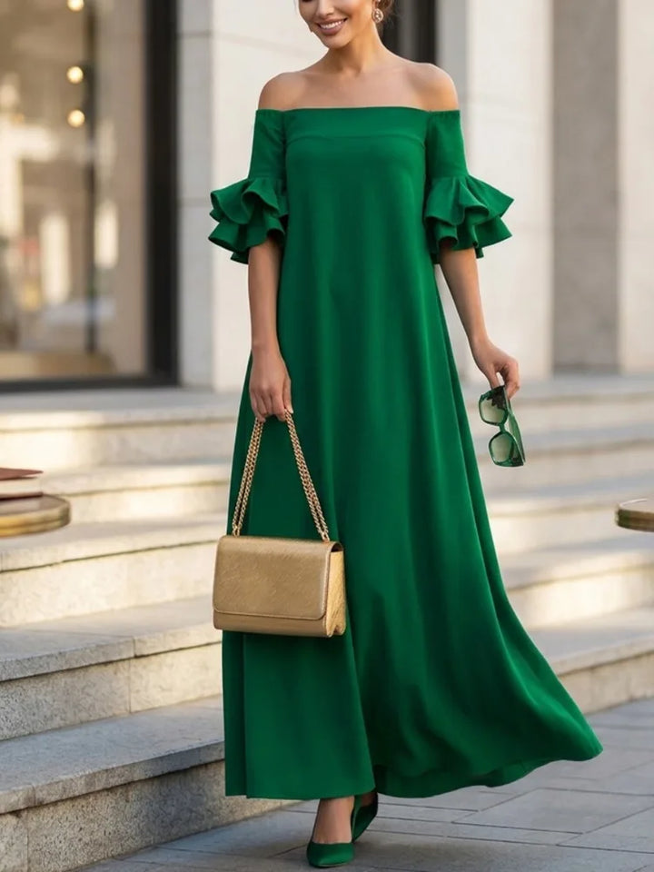 Solana Off Shoulder Ruffle Maxi Dress