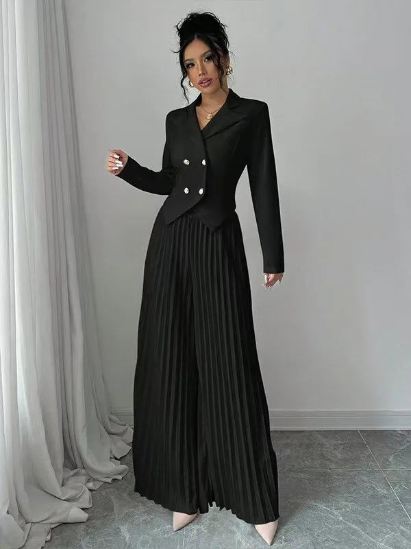 Lindsey Pleated Wide Leg Set