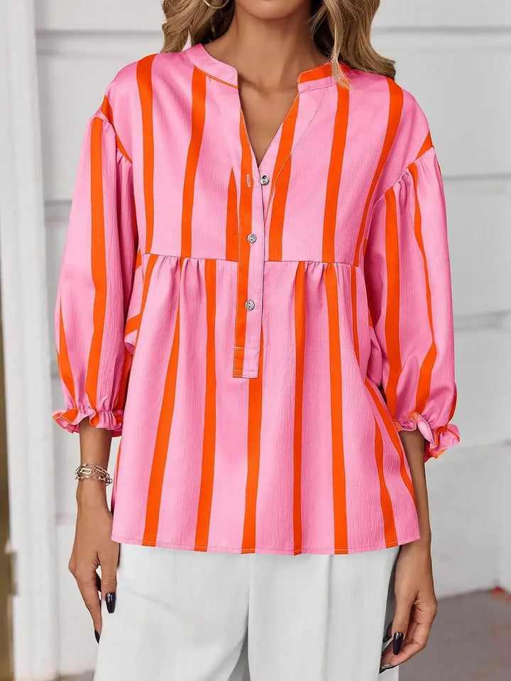 Severine Striped Bubble Blouse