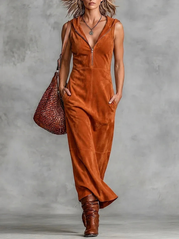 Elena Zip Front Pocket Maxi Dress