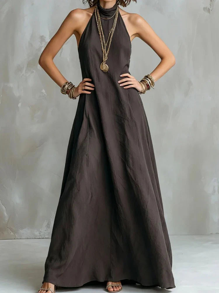 Brenna Halter Flowy Maxi Dress