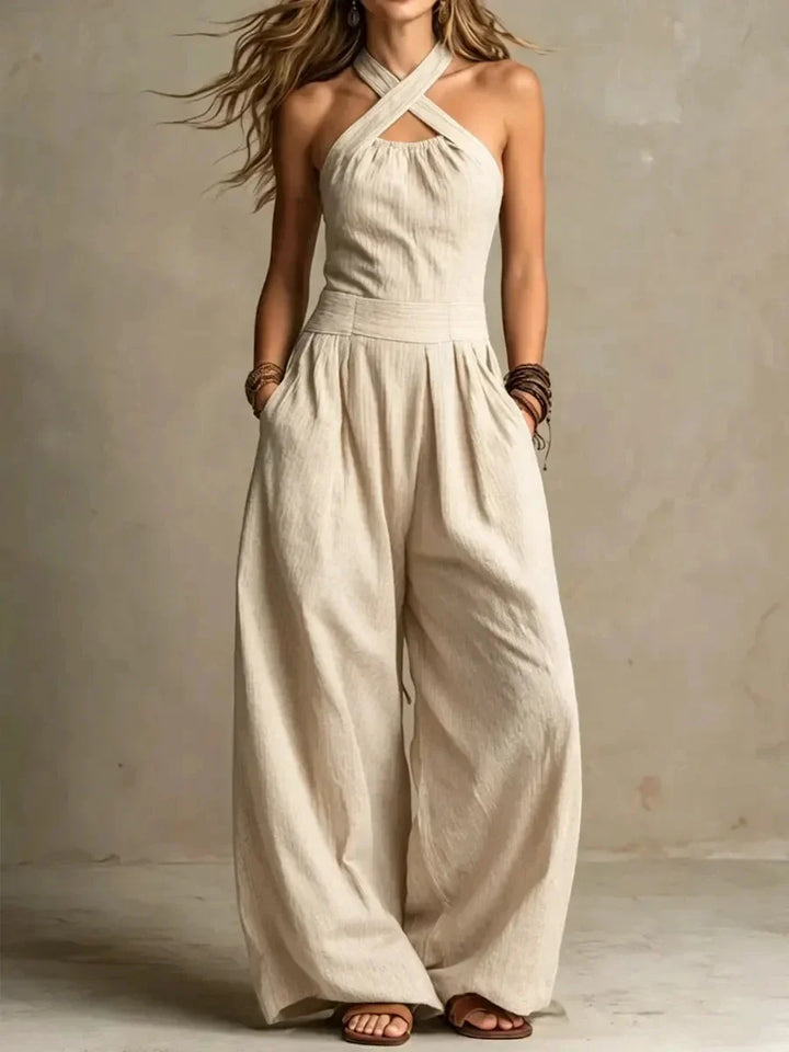 Noelle Halter Wide Leg Jumpsuit