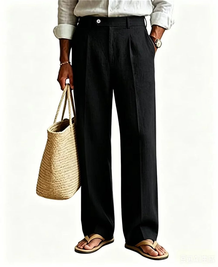 Mason Straight Leg Linen Trousers