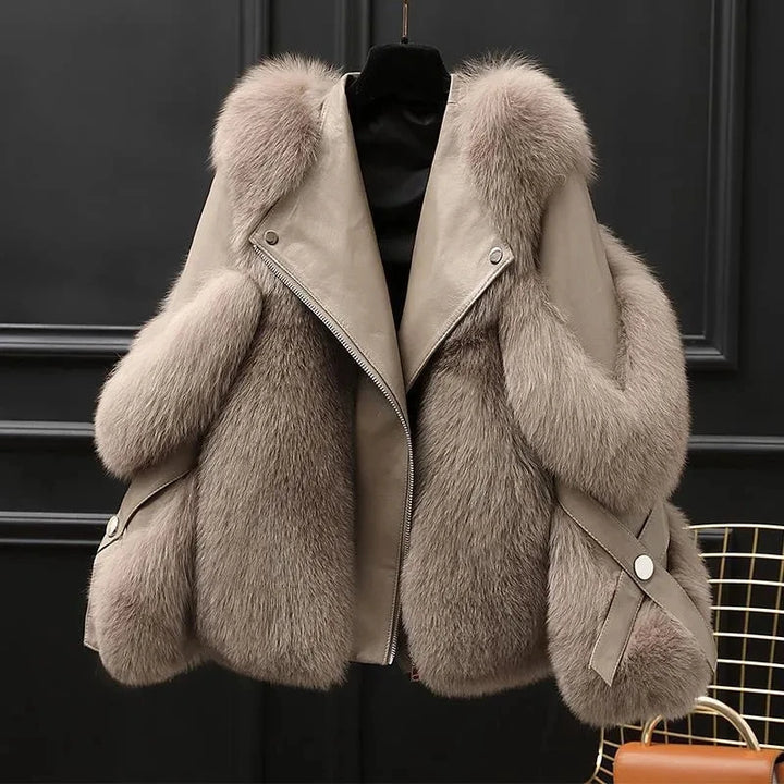 Colette Faux Fur Moto Jacket