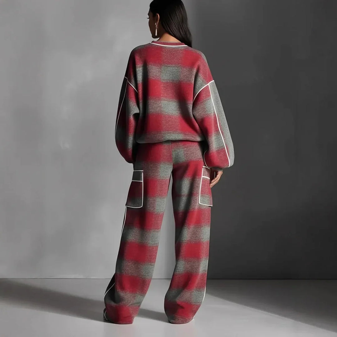 Cara Plaid Loose Two-Piece Set