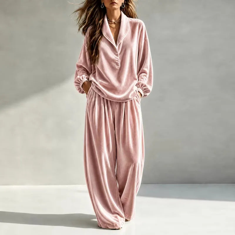 Angela Velvet Wide Leg Set