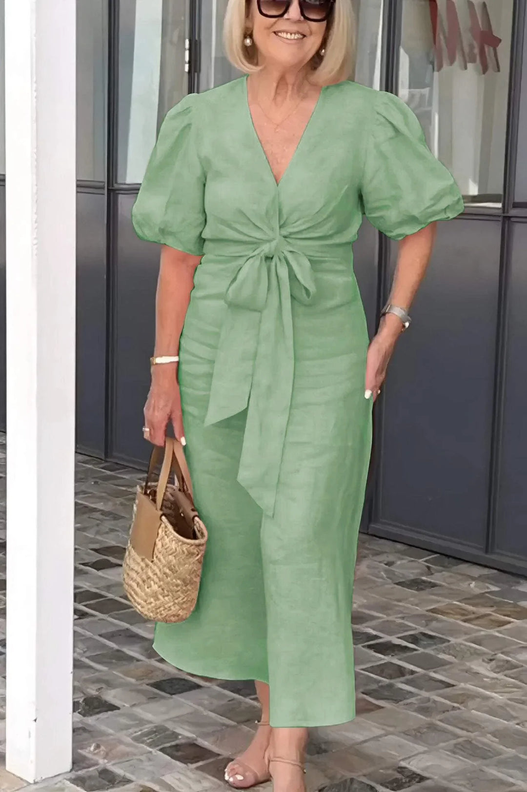 Vivienne Relaxed Tie Waist Midi Dress
