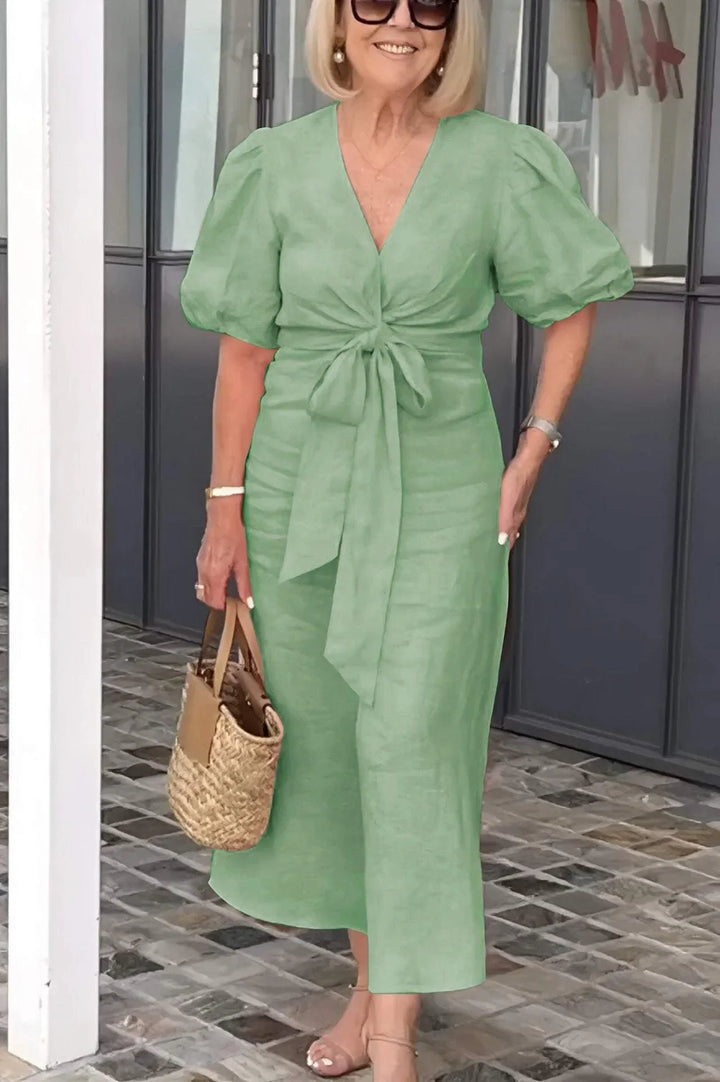 Vivienne Relaxed Tie Waist Midi Dress