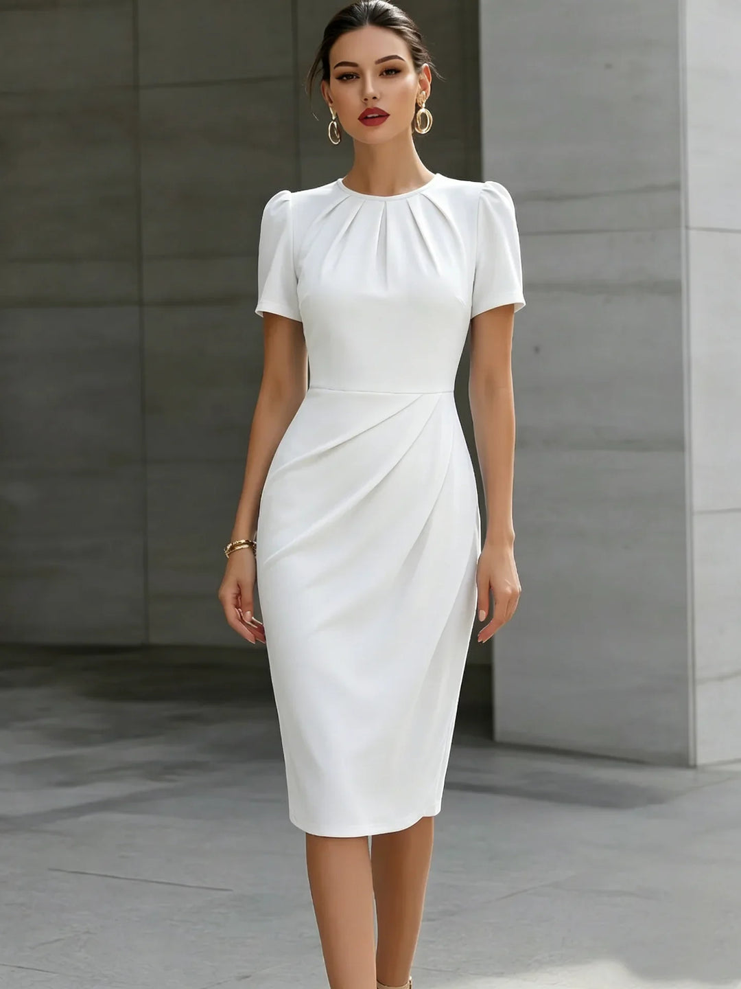 Solmira Waist Cinched Midi Dress