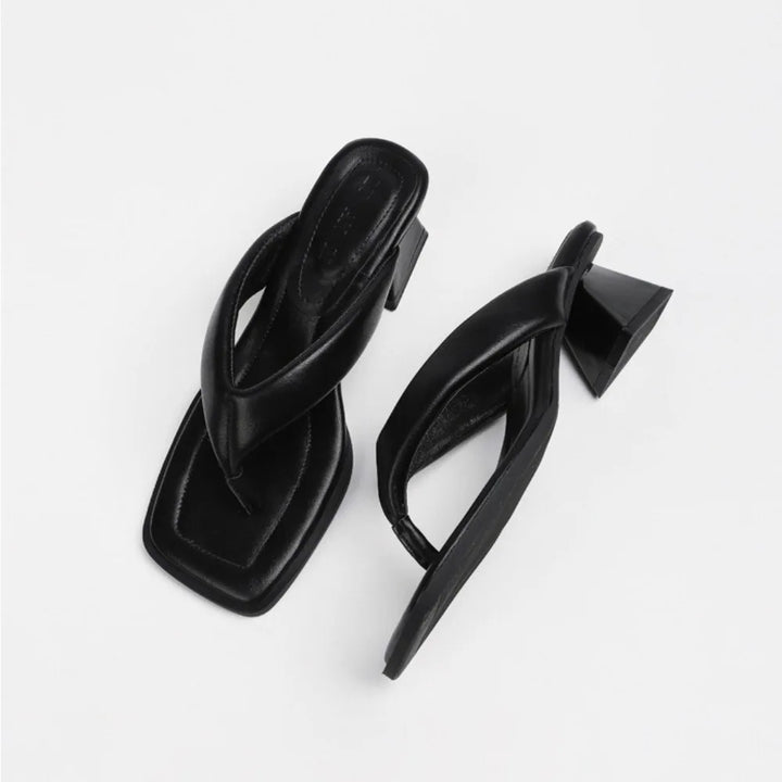 Penelope Square Toe Heel Flip Flops