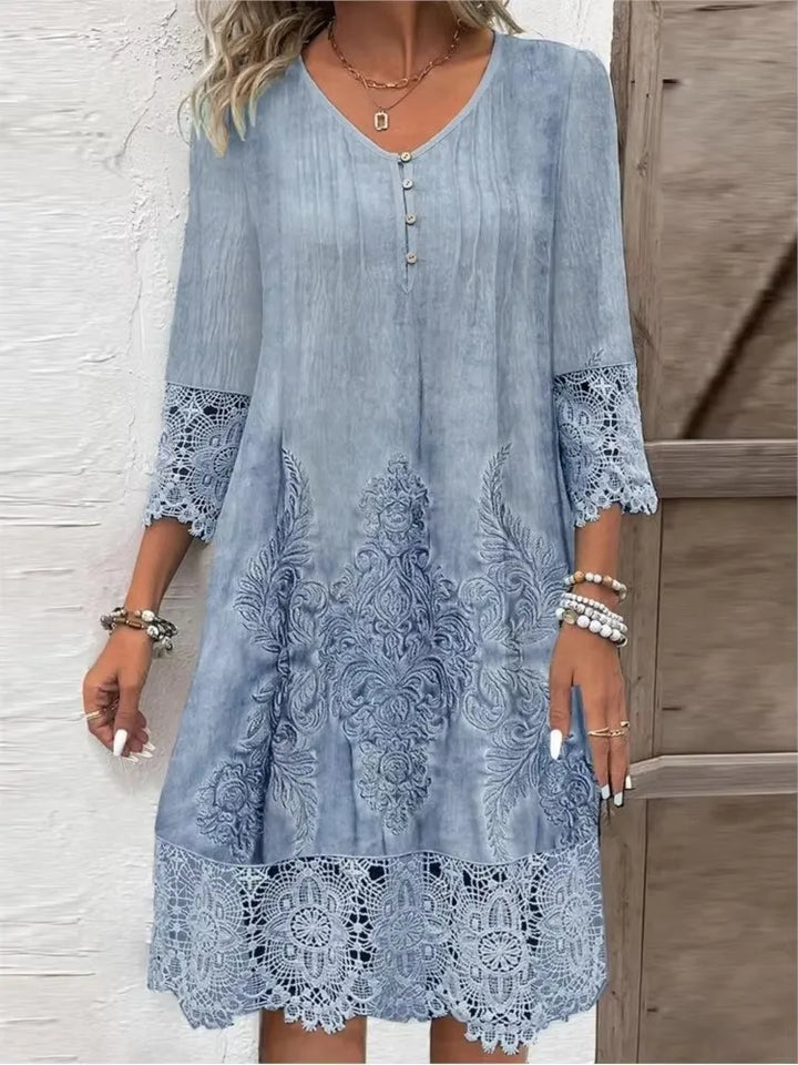 Adeline Lace Trim Midi Dress
