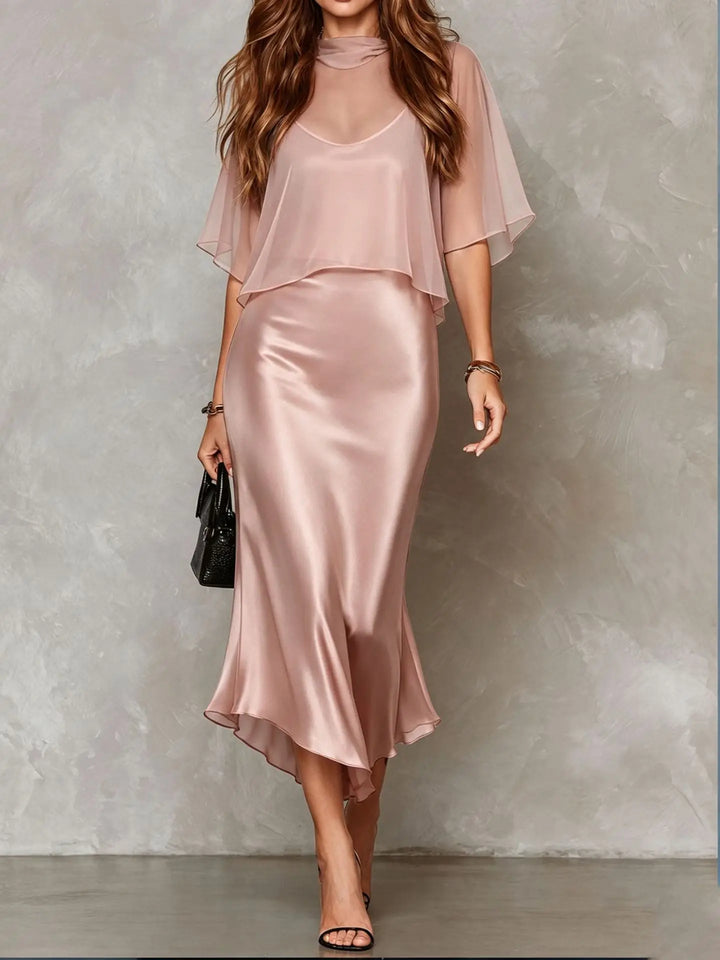 Jaliyah Satin Midi Dress Set