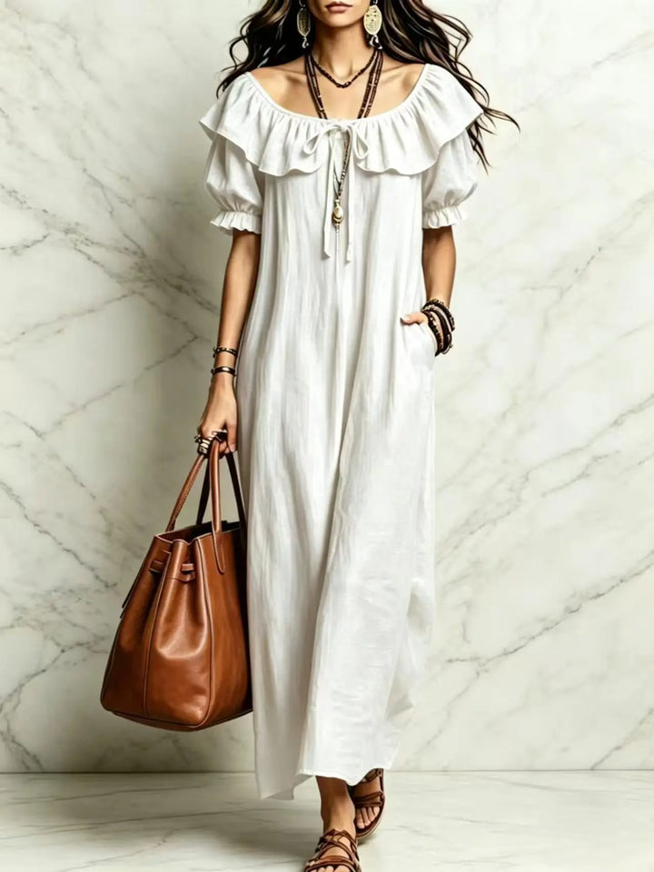 Cavenna Off Shoulder Boho Maxi Dress