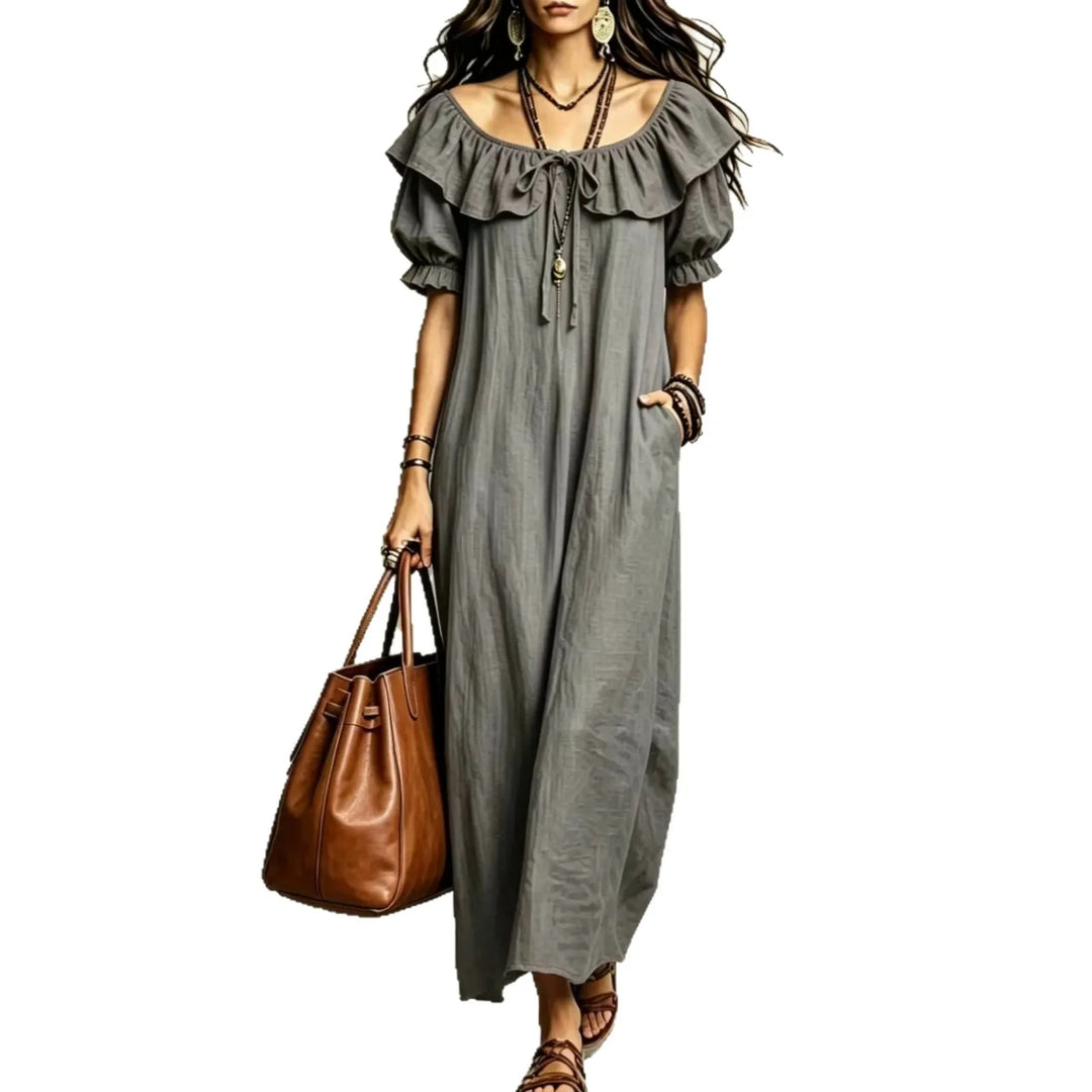 Cavenna Off Shoulder Boho Maxi Dress